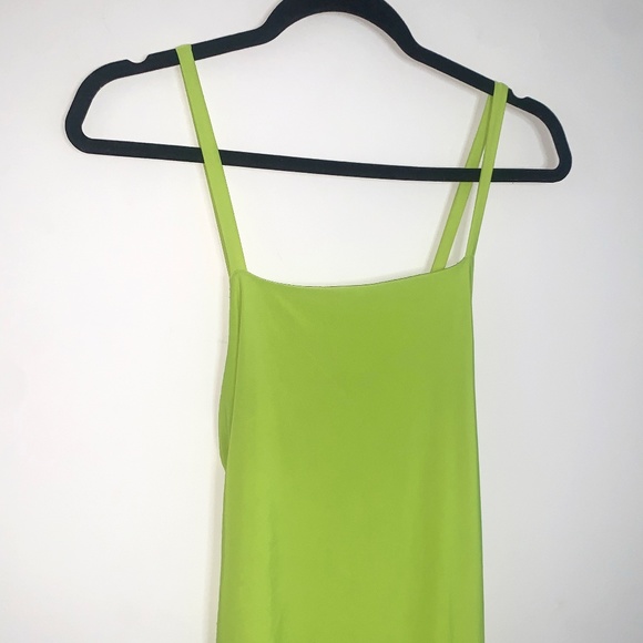 Neon Yellow, Midi, Bodycon Ruched Dress - Picture 2 of 8